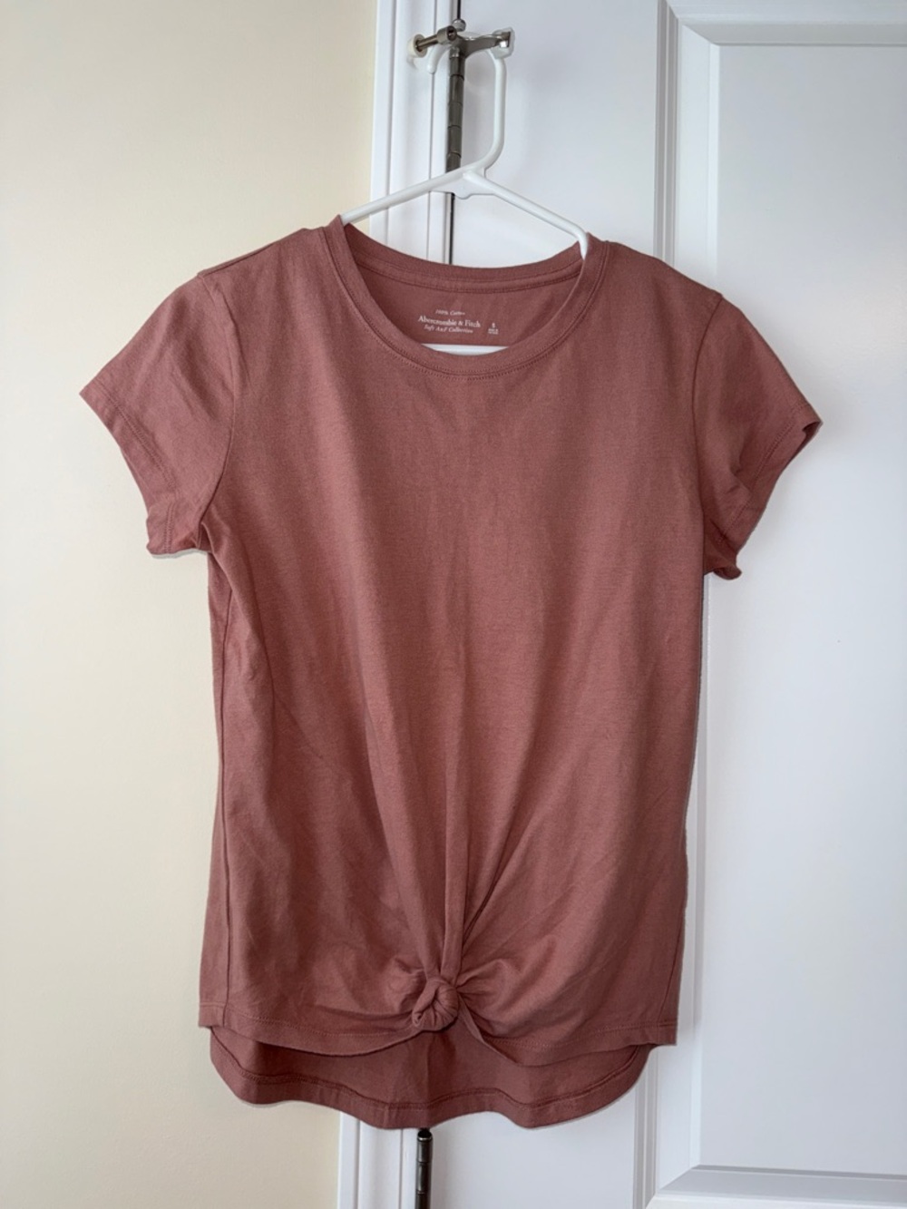 Abercrombie & Fitch Short Sleeve Front-Tie Tee - Dusty Rose